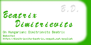 beatrix dimitrievits business card